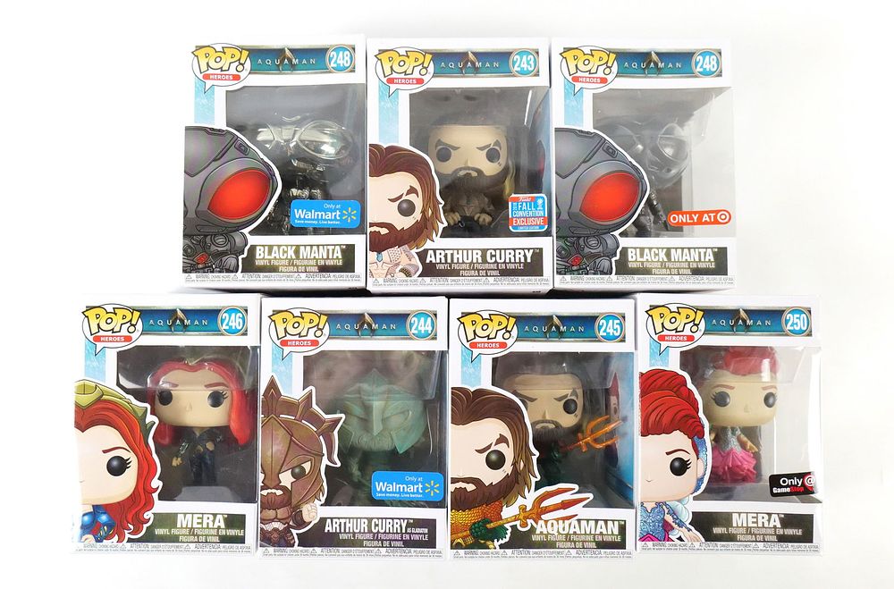 Lot 336: Lot of 7 Funko Heroes Aquaman Pops