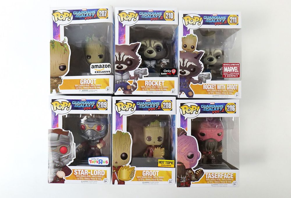 Lot 363: Lot of 6 Funko Marvel Guardians of the Galaxy Vol. 2 Pops