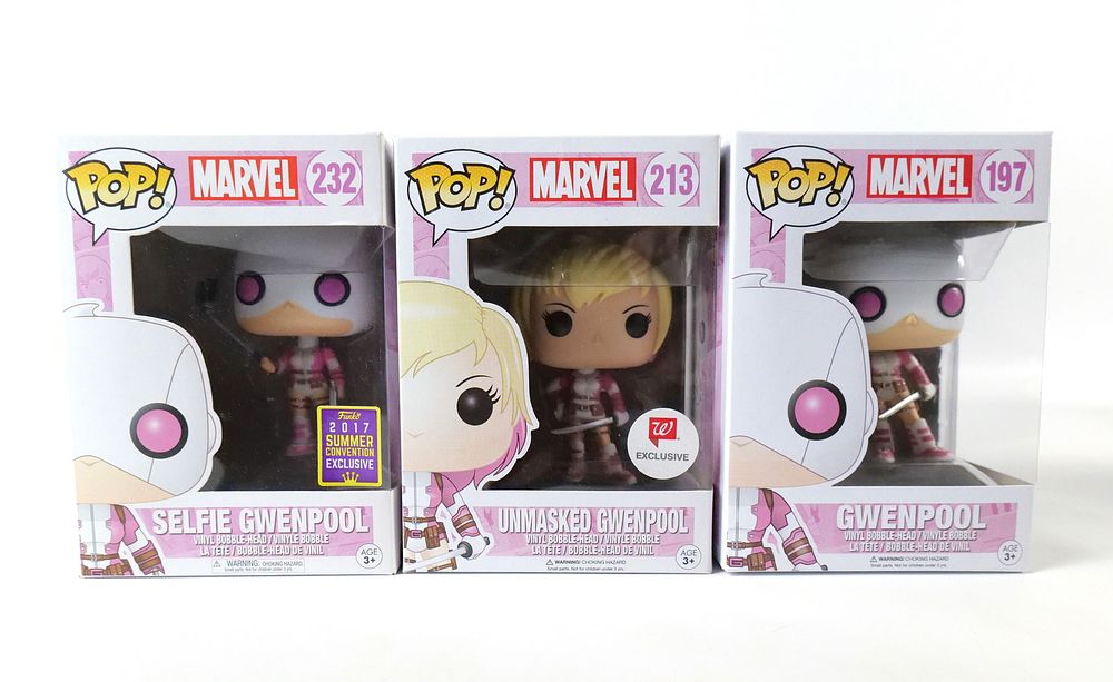 Lot 379: Lot of 3 Funko Marvel Gwenpool Pops