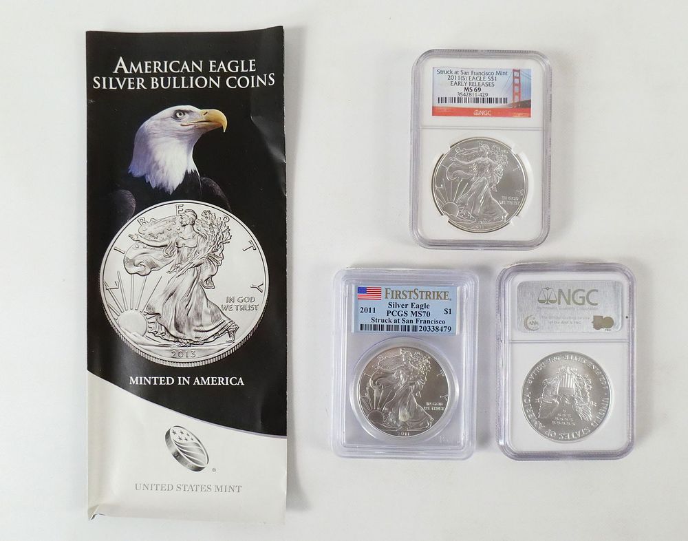 Lot 204: 3 Walking Liberty Dollars