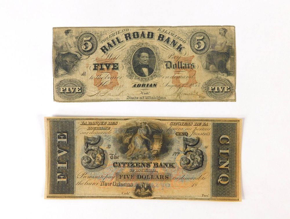 Lot 214: 2 Early US Bank Notes