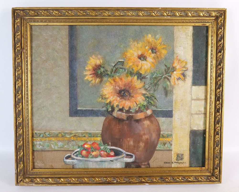 Lot 154: Oil on Canvas - Still Life of Flowers