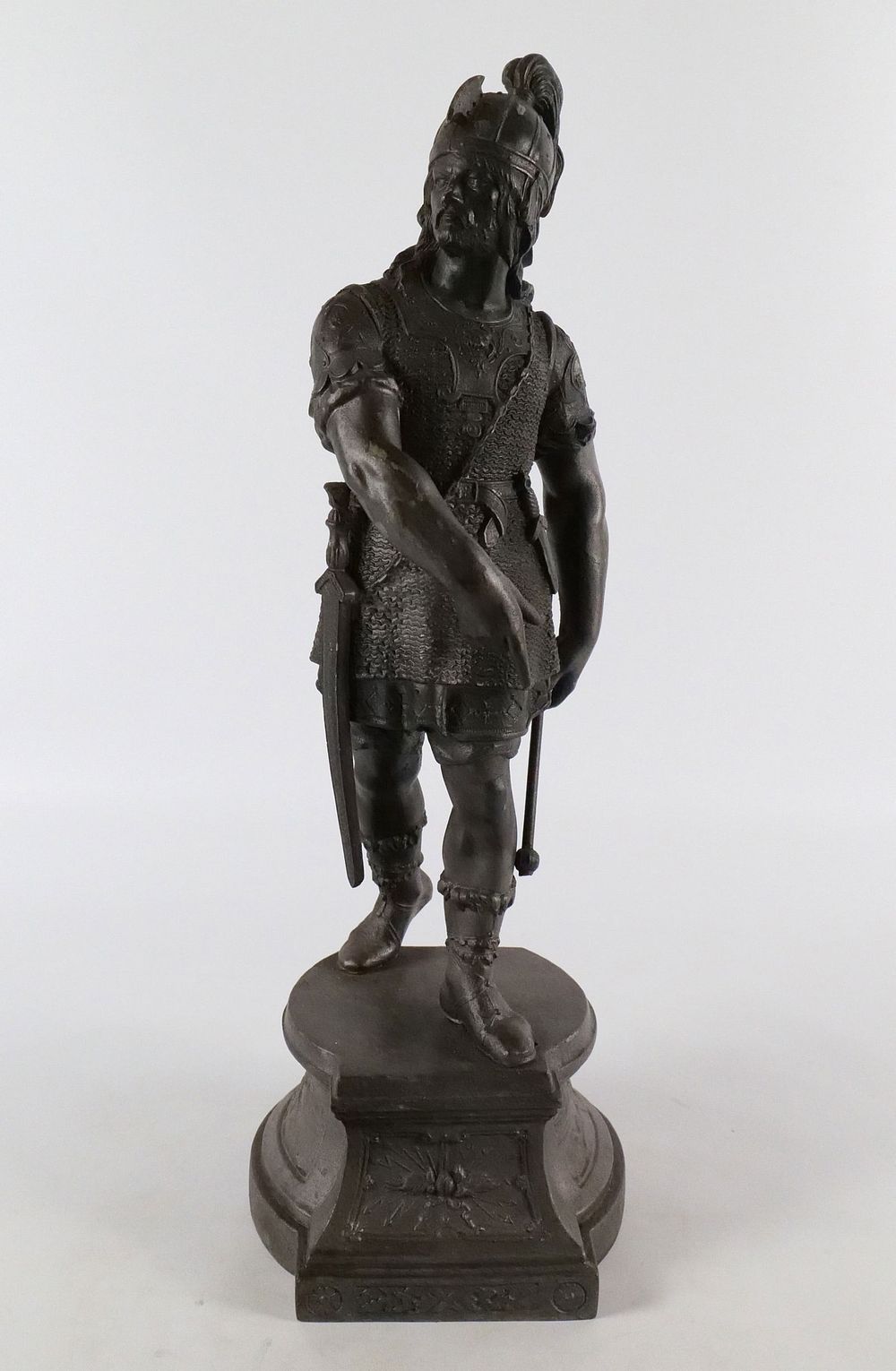 Lot 220: Antique Spelter Figurine of Roman Soldier