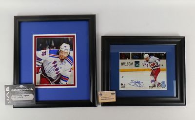 Lot of 2 New York Rangers Signed Photographs - Framed and Matted. Including Dan Girardi Slap 