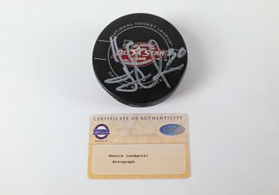 Henrik Lundqvist All Star Game 2011 Autographed Hockey Puck. Comes with a Steiner Sports COA. 