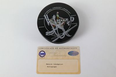 Henrik Lundqvist All Star Game 2012 Autographed Hockey Puck. Comes with a Steiner Sports COA. 