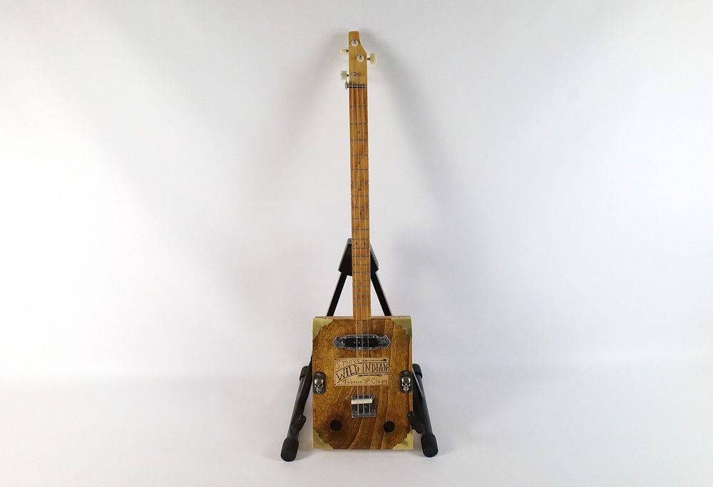 Lot 204: Folk Art Three String Cigar Box Banjo