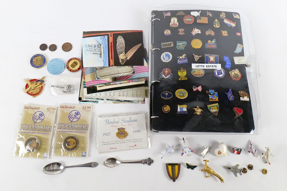 Lot 327: Lot of Pins, Buttons, and Collectibles