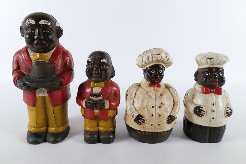 Lot 334: Lot of 4 Vintage Americana Cast Iron Banks