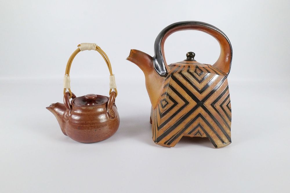 Lot 201: Lot of 2 Artist Signed Studio Art Pottery Teapots