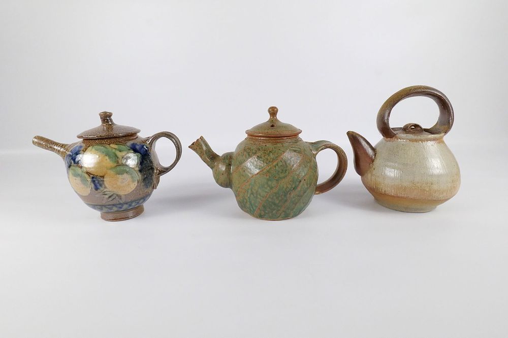 Lot 206: Lot of 3 Studio Art Pottery Teapots - Two Artist Signed