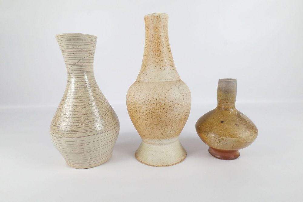 Lot 212: Lot of 3 Artist Signed Studio Art Pottery Vases