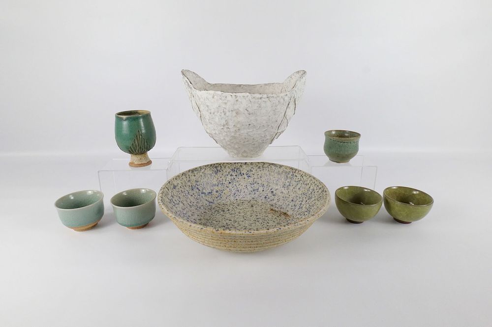 Lot 231: Lot of 8 Studio Art Pottery Items - Mostly Unsigned