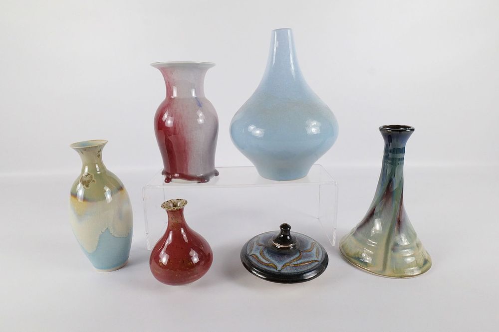 Lot 233: Lot of 6 Studio Art Pottery Items - Mostly Signed