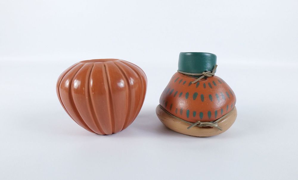 Lot 241: Lot of 2 American Indian Vases - Both Signed