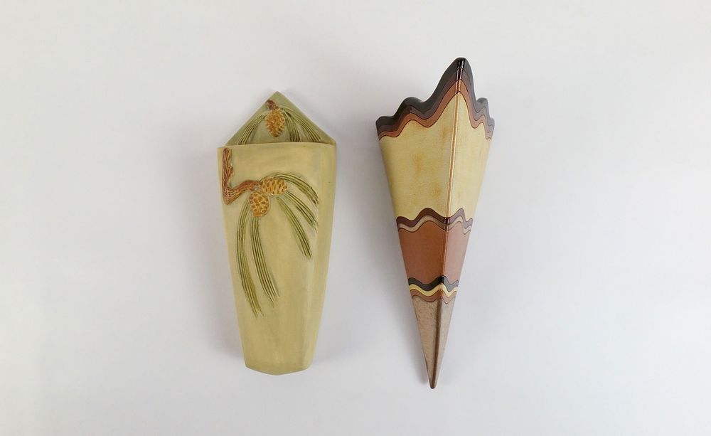 Lot 244: Lot of 2 Studio Art Pottery Wall Pockets