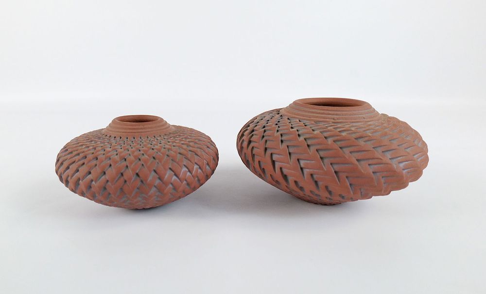Lot 245: Ken Standhardt Lot of 2 Studio Art Pottery Vases