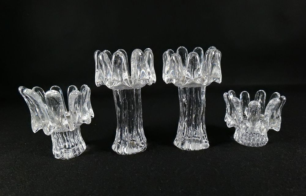 Lot 315: Lot of 4 Kosta Boda Sunflower Candle Holders