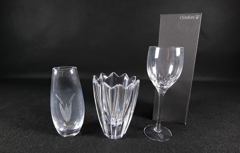 Lot 318: Lot of 3 Orrefors Crystal Pieces