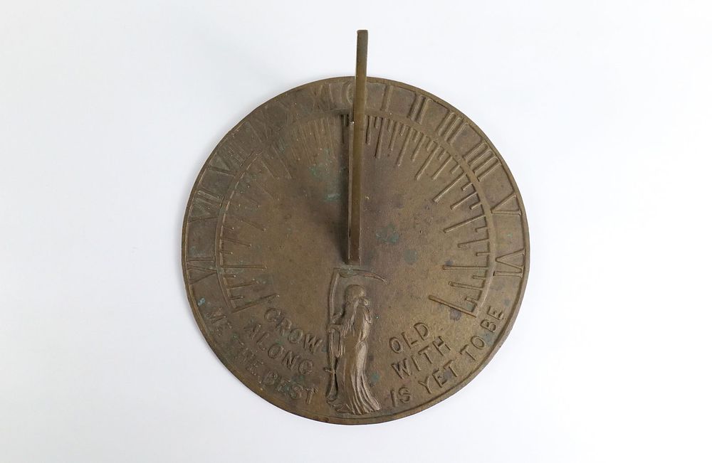 Lot 341: Cast Metal Grow Old Along With Me Sundial