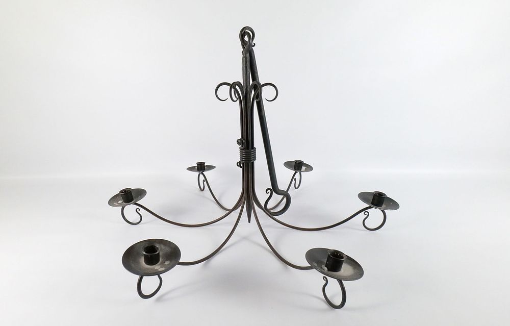 Lot 348: Hanging 6 Arm Metal Candle Holder