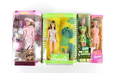 Lot of 4 Barbie Dolls. Including Francie 30th Anniversary - Limited Edition 1966 Doll and