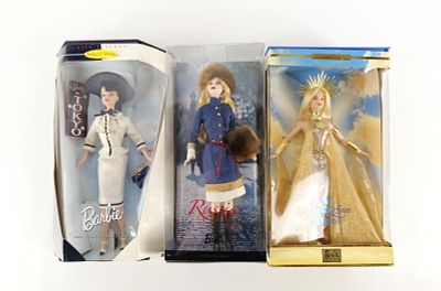 Lot of 3 Barbie Dolls. Including Russia Dolls of the World - Pink Label, Morning Sun Princess