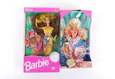 Lot of 2 Barbie Dolls. Including Mermaid Skipper and the Sea Twins and Sea Holiday Midge. Both