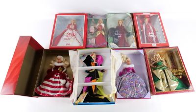 Lot of 8 Barbie Dolls. Including Peppermint Princess Barbie - The Winter Princess Collection