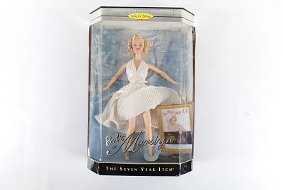 Barbie as Marilyn "The Seven Year Itch" Doll. New in Package. Plastic has a large tear and has
