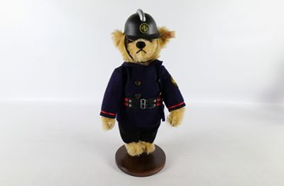 Steiff Fire Brigade Mohair Bear. Steiff Mohair Fire Brigade Bear. Comes with Ear Tag. Measures