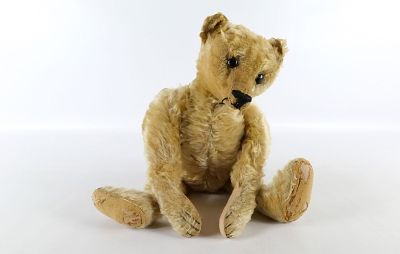 Antique Steiff Mohair Teddy Bear. Has some condition issues - missing mohair, string coming