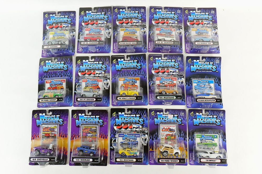 Lot 161: Lot of 15 Muscle Machines 1:64 Scale Diecast