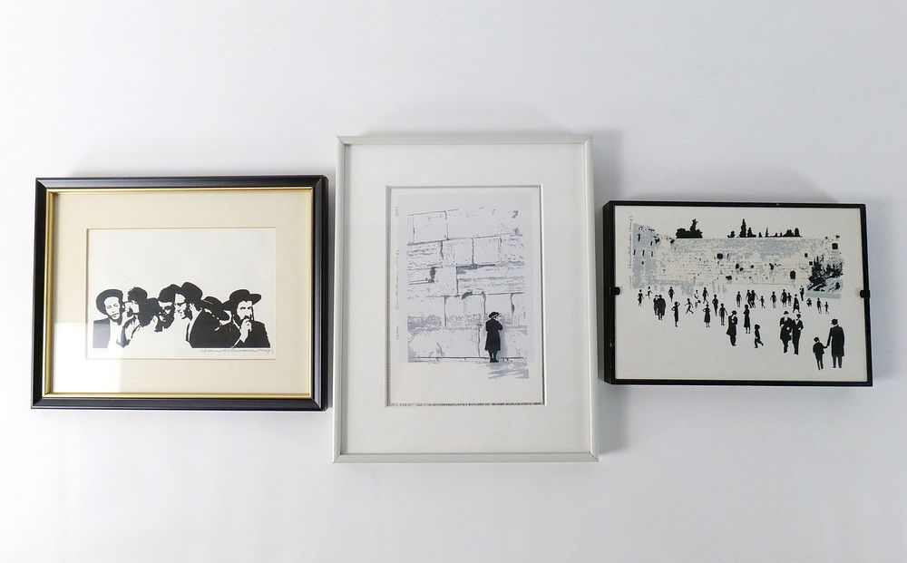 Lot of 3 Judaica Prints by Stanley Handelman. Including Wailing Wall - Pencil Signed #27/400 