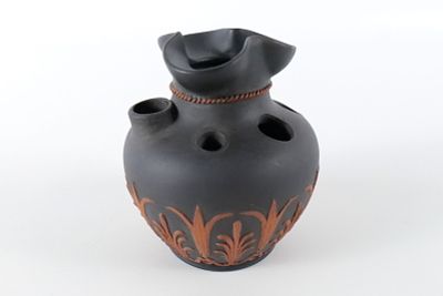 Wedgwood Black Jasper Egyptian Potpourri/Incense Holder. Wedgwood Black Jasperware and