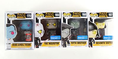 Lot of 4 Funko Star Wars Rebels Pops. Including The Inquisitor #166 Walmart Exclusive, Seventh