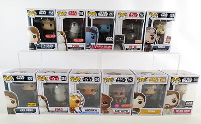 Lot of 11 Funko Star Wars Pops. Including Jyn Erso #150 Hot Topic Exclusive, Jyn Erso #152