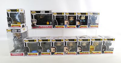 Lot of 14 Funko Star Wars Pops. Including Luke Skywalker with Speeder Bike #229 Chase