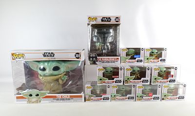 Lot of 11 Funko Star Wars The Mandalorian Pops. Including The Child #368, The Child #369 10"