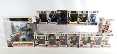 Lot of 15 Funko Star Wars Pops. Including Knight of Ren (War Club) #332, Darth Vader #343