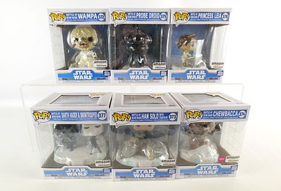 Lot of 6 Star Wars Battle at Echo Base Deluxe Pops. Including Wampa #372, Han Solo with