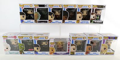 Lot of 13 Funko Pops. Lot of 13 Mixed Funko Pops. Including Star Trek: Captain Kirk #1136, Khan