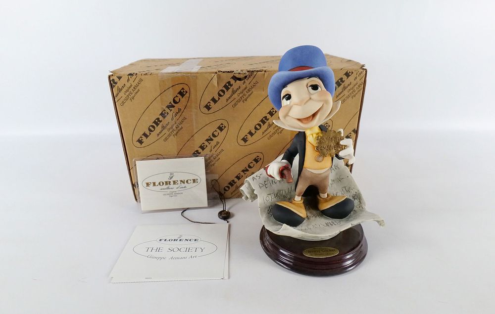 Lot 155: Guiseppe Armani Walt Disney Jiminy Cricket Figurine