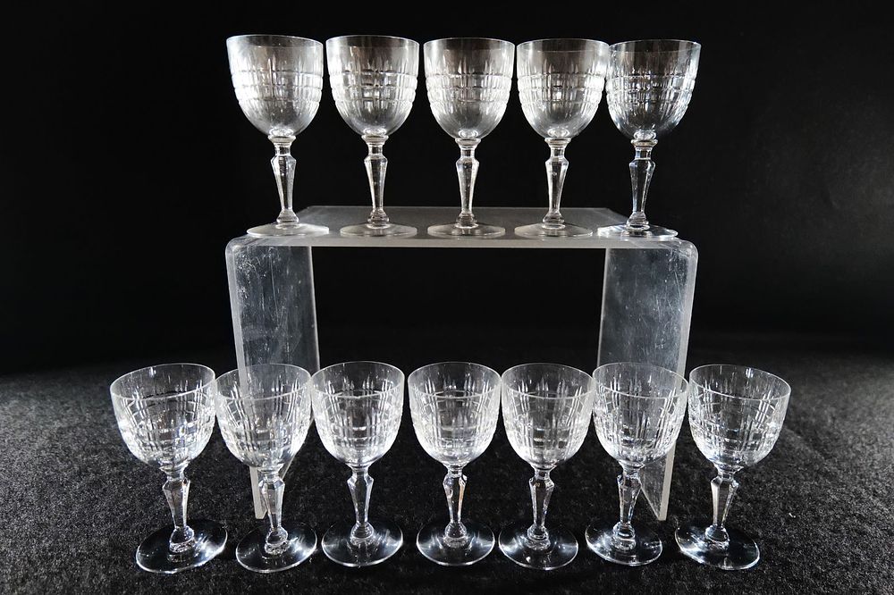 Lot 171: Set of 12 Baccarat Crystal Port Wine Glasses