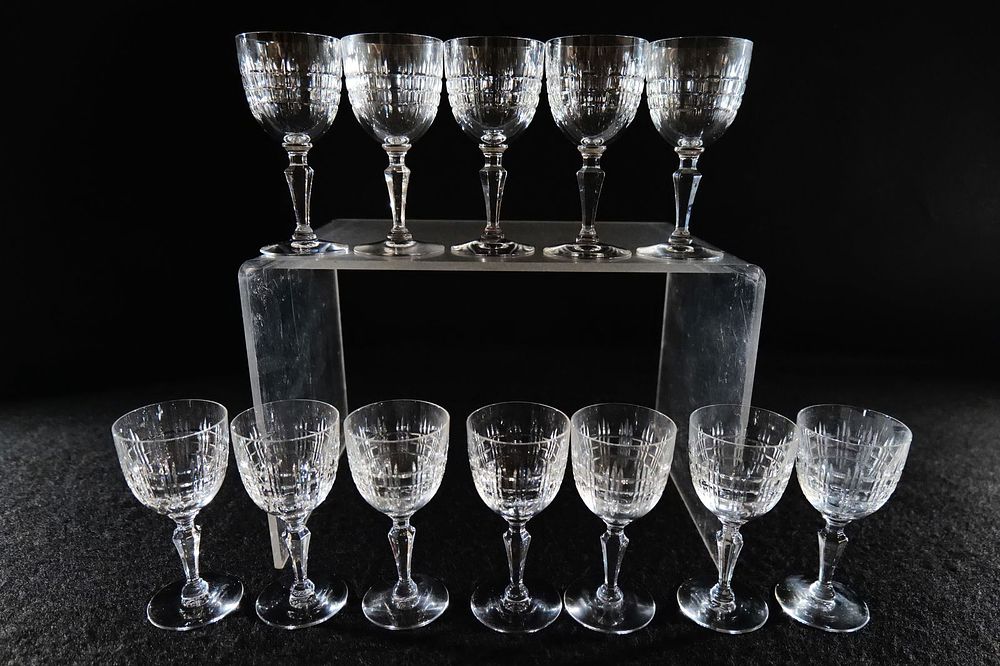 Lot 172: Set of 12 Baccarat Crystal Port Wine Glasses