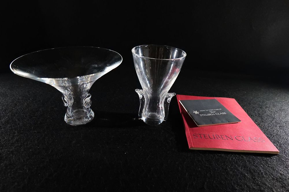 Lot 174: Lot of 2 Pieces of Steuben Glass Vases