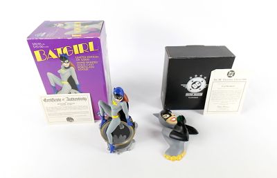 Lot of 2 DC Collectible Pieces. Including DC Direct Batgirl on Bat Signal Statue Limited 