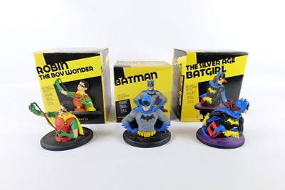 Lot of 3 DC Direct Classic Mini Bust Statues. Including Batman #1813/2800, Robin #1683/2000 