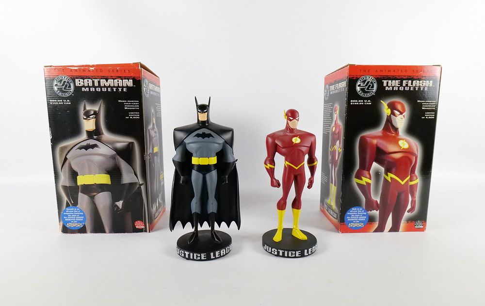Lot of 2 DC Justice League Animated Series Maquettes. Lot of 2 DC Justice League Limited Edition 