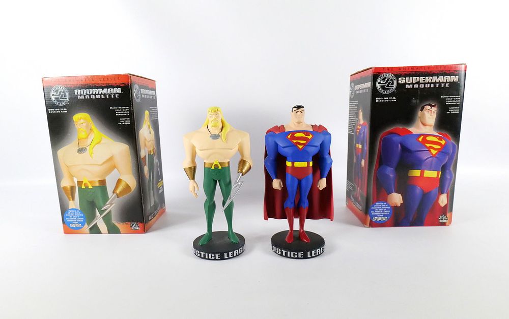 Lot of 2 DC Justice League Animated Series Maquettes. Lot of 2 DC Justice League Limited Edition 